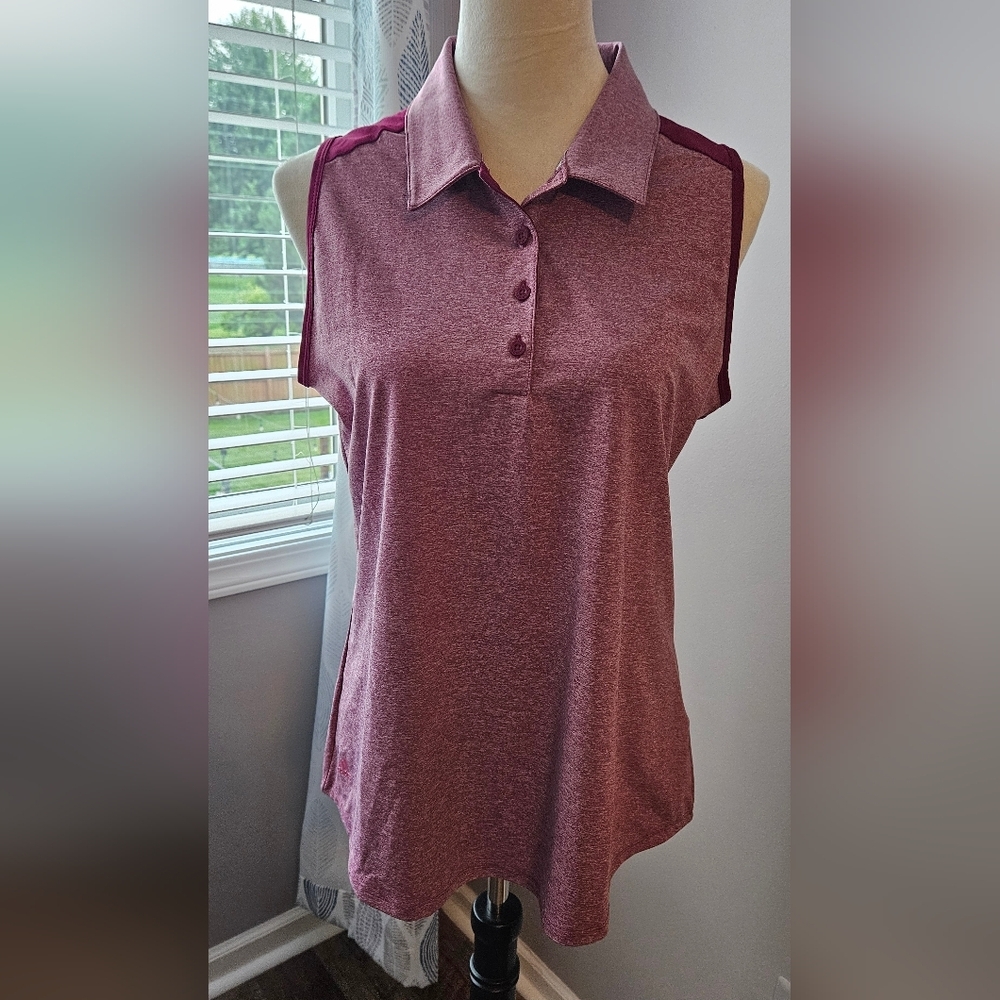 Adidas Womens Ultimate365 Polo Golf Shirt. Size L Color is Berry.
